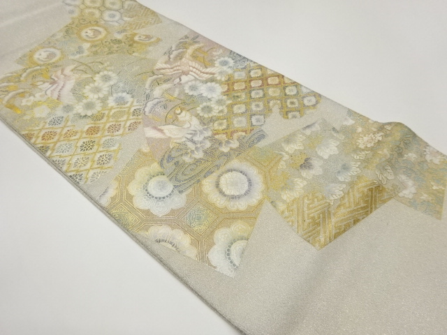 JAPANESE FUKURO OBI / KINSAI IROE / FLOWER & BIRD